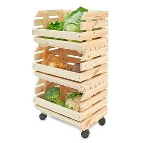 AtmoWood Drvena kolica za gajbe za voće i povrće