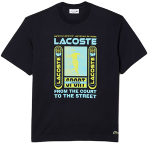 Muška majica Lacoste Relaxed Fit René Lacoste Print T-shirt - navy blue