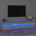 vidaXL TV ormarić s LED svjetlima siva boja betona 210x35x40 cm