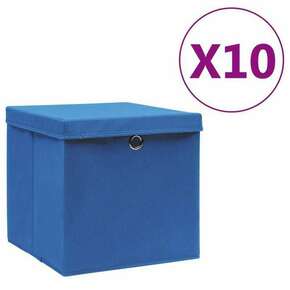 VidaXL Kutije za pohranu s poklopcima 10 kom 28 x 28 x 28 cm plave