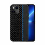 WEBHIDDENBRAND maskica za iPhone 13 Pro, silikonska, carbon crna s plavom crtom