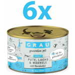 Grau GP Adult konzerva za mačke, puretina &amp; losos &amp; skuša, 6 x 200 g