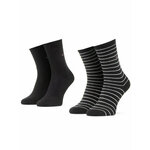 Set od 2 para unisex visokih čarapa Tommy Hilfiger 100001494 Black 001
