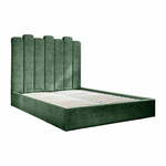 Zeleni tapecirani bračni krevet s prostorom za pohranu s podnicom 160x200 cm Dreamy Aurora - Miuform