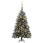 vidaXL Umjetno božićno drvce LED s kuglicama i snijegom 150 cm PVC/PE