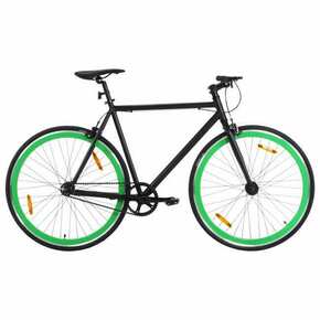 Bicikl s fiksnim zupčanikom crno-zeleni 700c 59 cm