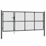 vidaXL Mrežasta vrtna vrata antracit 350x125 cm pocinčani čelik