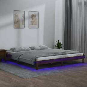 VidaXL LED okvir za krevet boja meda 180 x 200 cm 6FT veliki drveni