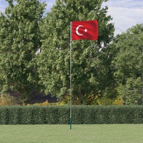 VidaXL Turska zastava i jarbol 5