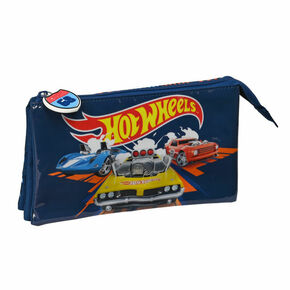 Trostruka pernica Hot Wheels Speed club Oranžna Mornarsko plava (22 x 12 x 3 cm)