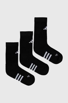Čarape adidas Performance 3-pack - crna. Visoke čarape iz kolekcije adidas Performance. Model izrađen od recikliranog materijala koji odvodi vlagu. U setu tri para.