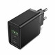 Vention 2-Port USB (A C) Wall Charger (18W 20W) EU-Plug, Black VEN-FBBB0-EU