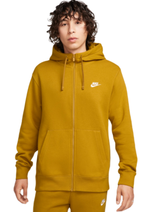 Muška sportski pulover Nike Swoosh M Club Hoodie FZ BB - bronzine/bronzine/white