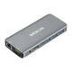 MOKiN 10 u 1 Adapter Hub USB-C na 3x USB 3.0 + USB-C punjenje + HDMI + 3,5 mm audio + VGA + 2x RJ45 + Micro SD čitač (srebrni)