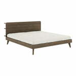 Smeđi bračni krevet s podnicom 180x200 cm Retreat - Karup Design