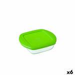 Kvadratna Kutija za Ručak s Poklopcem Pyrex Cook &amp; Store Zelena 1 L 20 x 17 x 5,5 cm Silikon Staklo (6 kom.) , 4206 g
