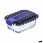 Hermetička Kutija za Ručak Luminarc Easy Box Plava Staklo (380 ml) (6 kom.) , 2103 g