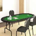 vidaXL Sklopivi stol za poker za 10 igrača zeleni 206 x 106 x 75 cm