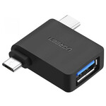 Adapter UGREEN, USB A 3.0 (Ž) na USB C/USB micro B (M), OTG, crni