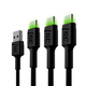 Green Cell KABGCSET03 Set 3x GC Ray USB-C 200cm Crna 200 cm USB kabel