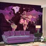 Samoljepljiva foto tapeta - Purple World Map 294x210