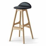 Okretna barska stolica crna/prirodna koža 86 cm Buck - Hammel Furniture