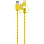 Schwaiger USB kabel USB 2.0 USB-A utikač, USB-C™ utikač, Apple Lightning utikač, USB-Micro-B utikač 1.20 m crna, žuta s oznakom po metru WKU310 511
