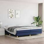 Krevet s oprugama i madracem plavi 200 x 200 cm od tkanine