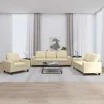 vidaXL 3-dijelni set sofa krem od mikrovlakana