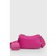 Torba MICHAEL Michael Kors boja: ružičasta - roza. Mala torba iz kolekcije MICHAEL Michael Kors. na kopčanje model izrađen od kombinacije tekstilnog materijala i ekološke kože.