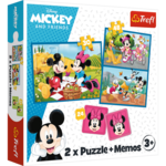 Disney: Mickey i Minnie puzzle i memorijska kartica 2 u 1 set - Trefl