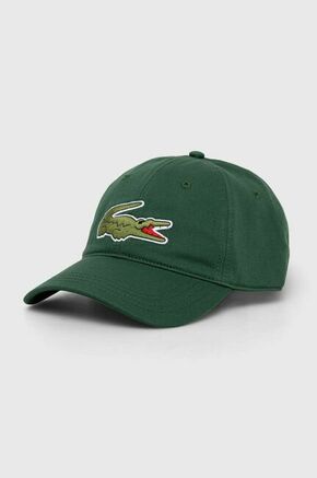 Pamučna kapa sa šiltom Lacoste boja: zelena