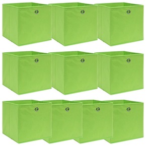 VidaXL Kutije za pohranu 10 kom zelene 32 x 32 x 32 cm od tkanine