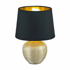 Crna stolna svjetiljka od keramike i tkanine Trio Luxor