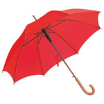 Kišobran automatik sa zaobljenom drvenom drškom - razne boje - crvena