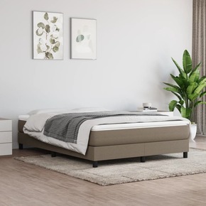 Krevet s oprugama i madracem smeđesivi 140 x 190 cm od tkanine