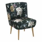 Tamnoplava cvjetna fotelja Max Winzer Fiona