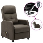 vidaXL Električna masažna fotelja od tkanine smeđe-siva