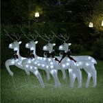 vidaXL Božićni sobovi 4 kom bijeli 80 LED žarulja