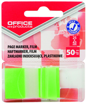 Zastavica 25x43mm 50 listova film poluprozirni Office products zelena
