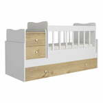 Bijeli/u prirodnoj boji dječji krevet s prostorom za odlaganje 60x120 cm Sansa – Kalune Design