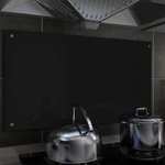 vidaXL Kuhinjska zaštita od prskanja crna 90 x 50 cm kaljeno staklo
