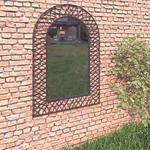 vidaXL Vrtno zidno ogledalo s lukom 50 x 80 cm crno (245919)