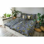 Siva pamučna posteljina za krevet 140x200 cm LP Dita Runy - Cotton House