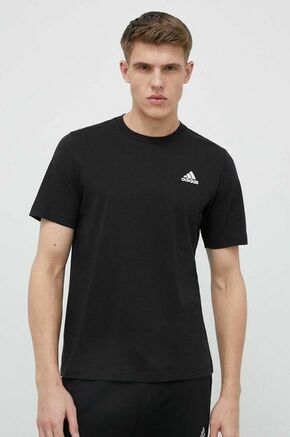 Pamučna majica adidas boja: crna