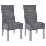 vidaXL Blagovaonske stolice 2 kom od kubu ratana i drva manga sive