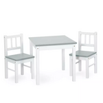 KLUPS stol+ 2 stolice JOY, bijelo-siva