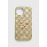 Guess GUHCP15SPSP4LGD Apple iPhone 15 hardcase Perforated 4G Glitter gold