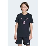 Dječja pamučna majica kratkih rukava adidas Performance MESSI crna KG4924