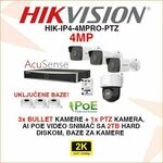 HIKVISION 4MP IP POE SET SA 4 KAMERE I SVOM OPREMOM HIK-IP4-4MPRO-PTZ
